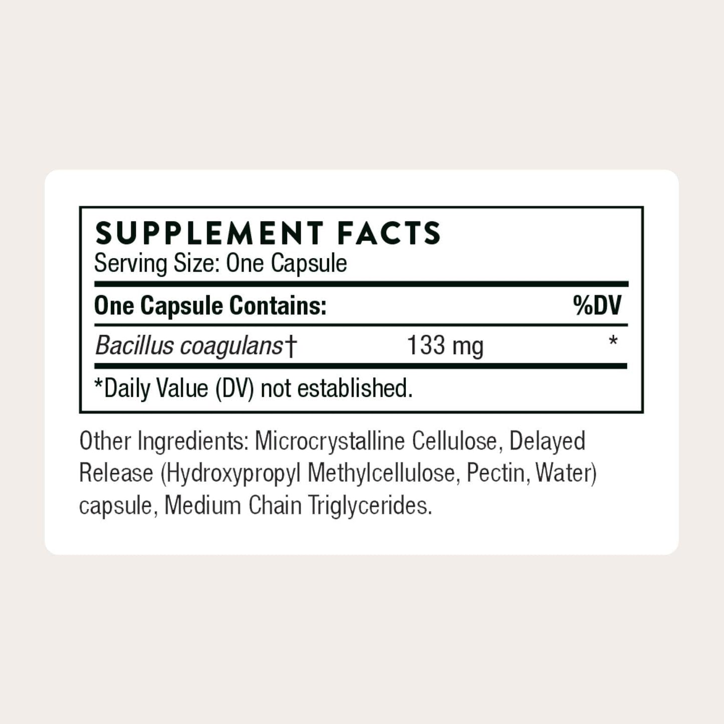 THORNE - Bacillus Coagulans Probiotic - Shelf Stable Probiotic Supplement to Promote GI Health* - 60 Capsules - Maple Wellness Supplements