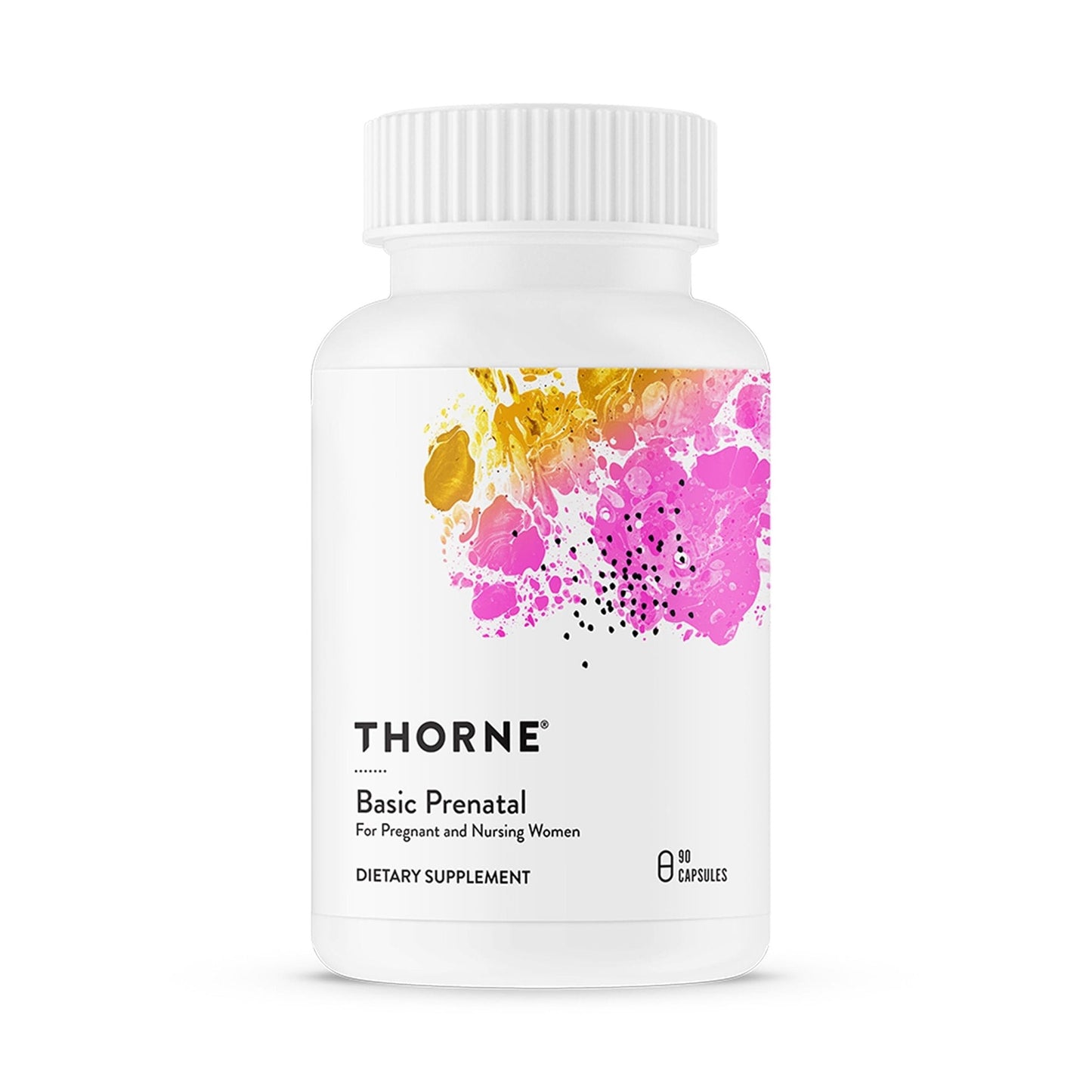 THORNE - Basic Prenatal - Well-Researched Folate Multi for Pregnant and Nursing Women Includes 18 Vitamins and Minerals, Plus Choline - Gluten, Dairy & Soy-Free - 90 Capsules - 30 Servings - Maple Wellness Supplements