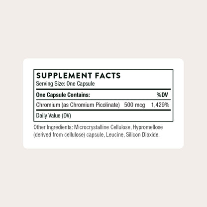 THORNE - Chromium Picolinate - Essential Mineral Supplement for Healthy Metabolism Support - Supports Carbohydrate Cravings* - Maple Wellness Supplements