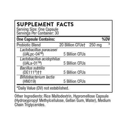 THORNE - FloraSport 20B - Shelf-Stable Probiotic Blend - Supports Gut, Immune & Digestive Health - Occasional Gas, Bloating, Diarrhea & Constipation Relief* - NSF Certified for Sport - 30 Capsules - Maple Wellness Supplements