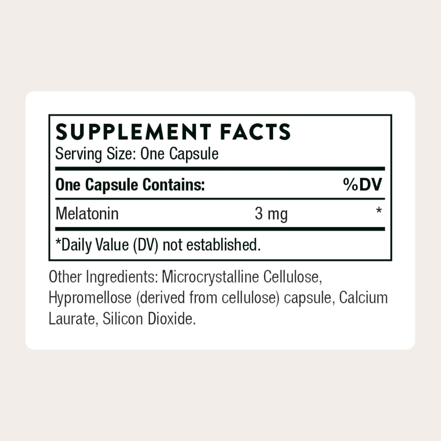 THORNE - Melaton-3 - 3mg Melatonin Supplement - Supports Normal Circadian Rhythms, Restful Sleep & Relaxation* - NSF Certified for Sport - 60 Capsules - Maple Wellness Supplements