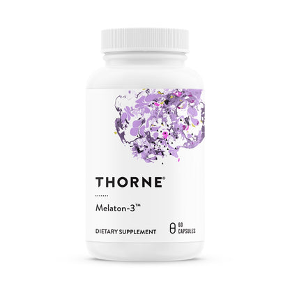 THORNE - Melaton-3 - 3mg Melatonin Supplement - Supports Normal Circadian Rhythms, Restful Sleep & Relaxation* - NSF Certified for Sport - 60 Capsules - Maple Wellness Supplements