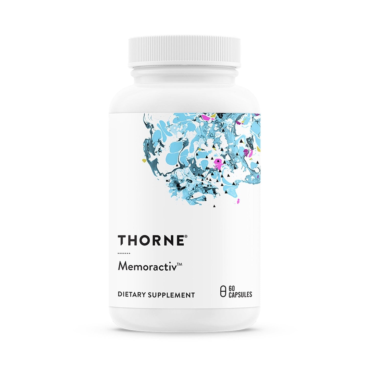 THORNE - Memoractiv - Nootropic Brain Supplement for Focus, Creativity, and Concentration - Ashwagandha, Ginkgo, Lutemax, Bacopa, Pterostilbene - Gluten-Free, Dairy-Free* - 60 Capsules - 30 Servings - Maple Wellness Supplements