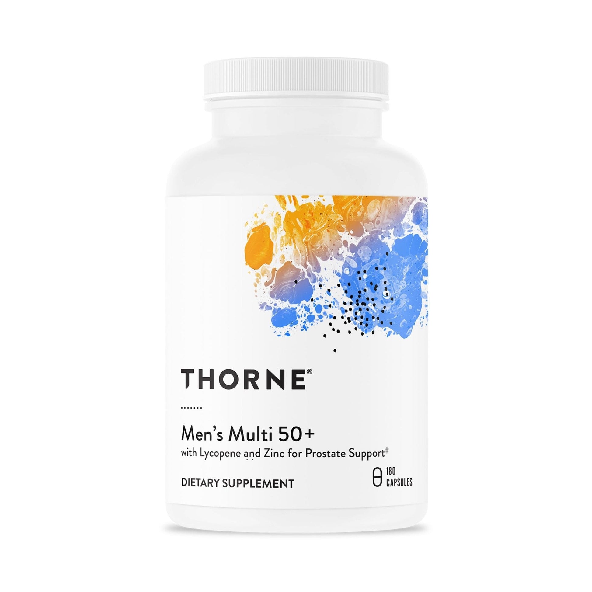 THORNE - Men's Multi 50+ - Comprehensive Daily Multivitamin with Vitamins A, B6, B12, C, D, E, Zinc & More - Support Heart, Brain, Prostate, Muscle & Immune Health* - 180 Capsules - Maple Wellness Supplements
