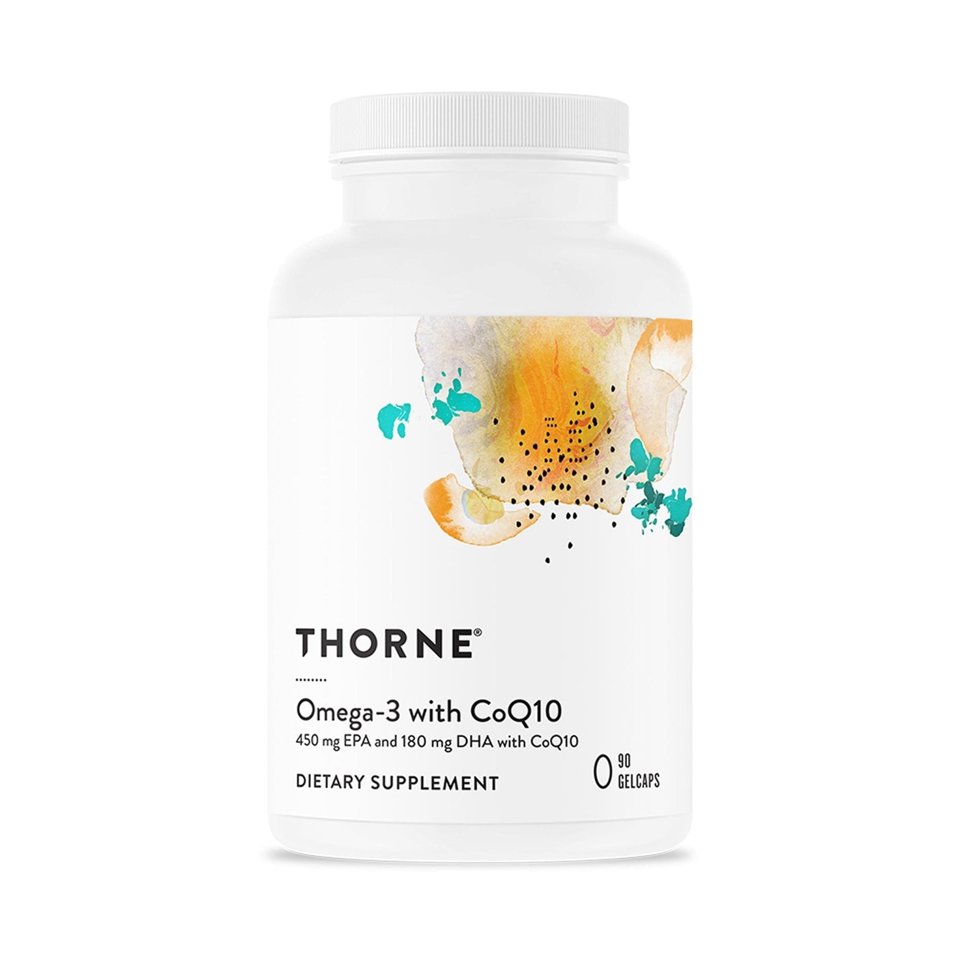 THORNE - Omega-3 with CoQ10 - Omega-3 Fatty Acids Supplement with CoQ10 - EPA and DHA - 90 Gelcaps - Maple Wellness Supplements
