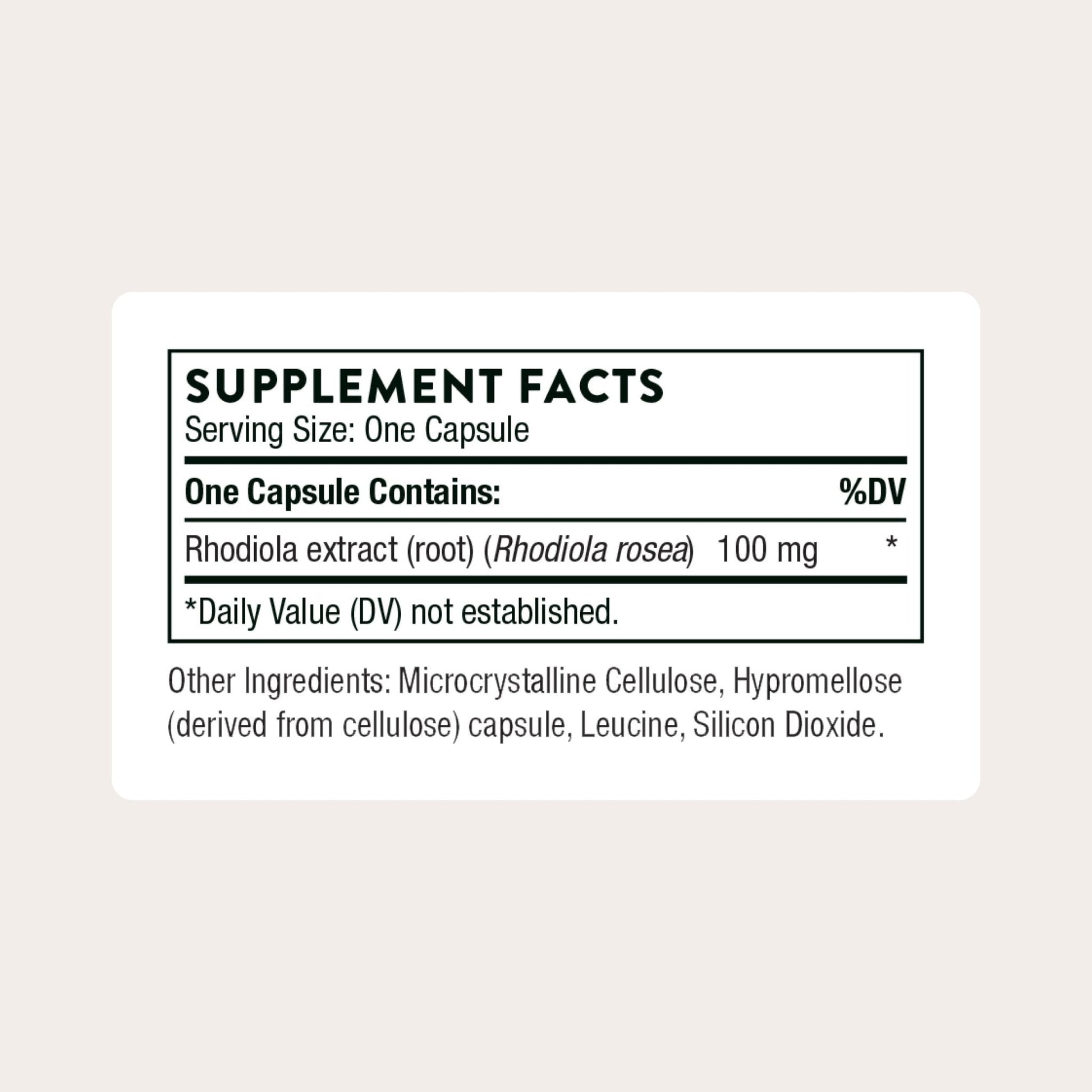 Thorne Rhodiola - Botanical Supplement for Stress Relief - Enhances Sleep, and Mental Focus - 60 Capsules - Maple Wellness Supplements