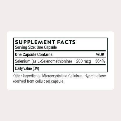 THORNE - Selenium - 200 mcg Selenium Supplement for Antioxidant Support - Supports Thyroid Health, Immune Function & Healthy Aging - Third-Party Certified - Gluten, Dairy & Soy-Free - 60 Capsules - Maple Wellness Supplements