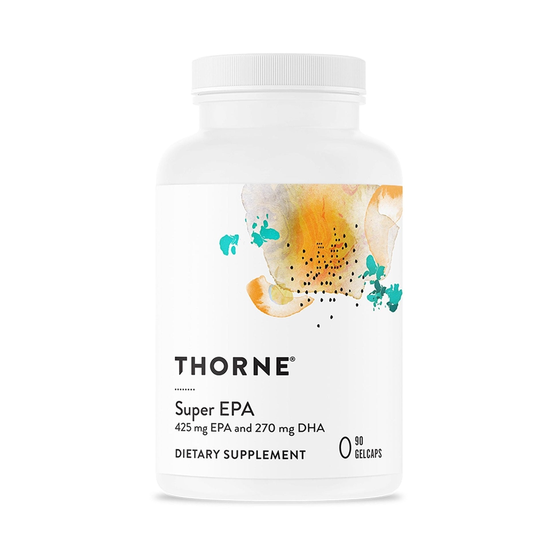 THORNE - Super EPA - Omega-3 Fatty Acids EPA 425mg & DHA 270mg Supplement - Support Brain, Cardiovascular, Joints & Skin* - Gluten, Dairy & Soy-Free - 90 Gelcaps - Maple Wellness Supplements