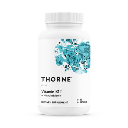 THORNE - Vitamin B12 - as Methylcobalamin - Supports Heart & Nerve Health, Blood Cell Function, Healthy Sleep & Methylation* - Gluten, Dairy & Soy-Free - 60 Servings - Maple Wellness Supplements
