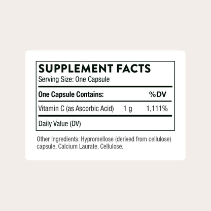 THORNE - Vitamin C 1,000 mg Supplement - Supports Healthy Immune Function & Collagen Formation - Provides Antioxidant Benefits - Third-Party Certified - Maple Wellness Supplements