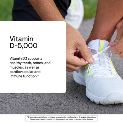 THORNE - Vitamin D-5,000 - Vitamin D3 Supplement - Supports Healthy Bones, Teeth & Muscles, Plus Cardiovascular - Maple Wellness Supplements