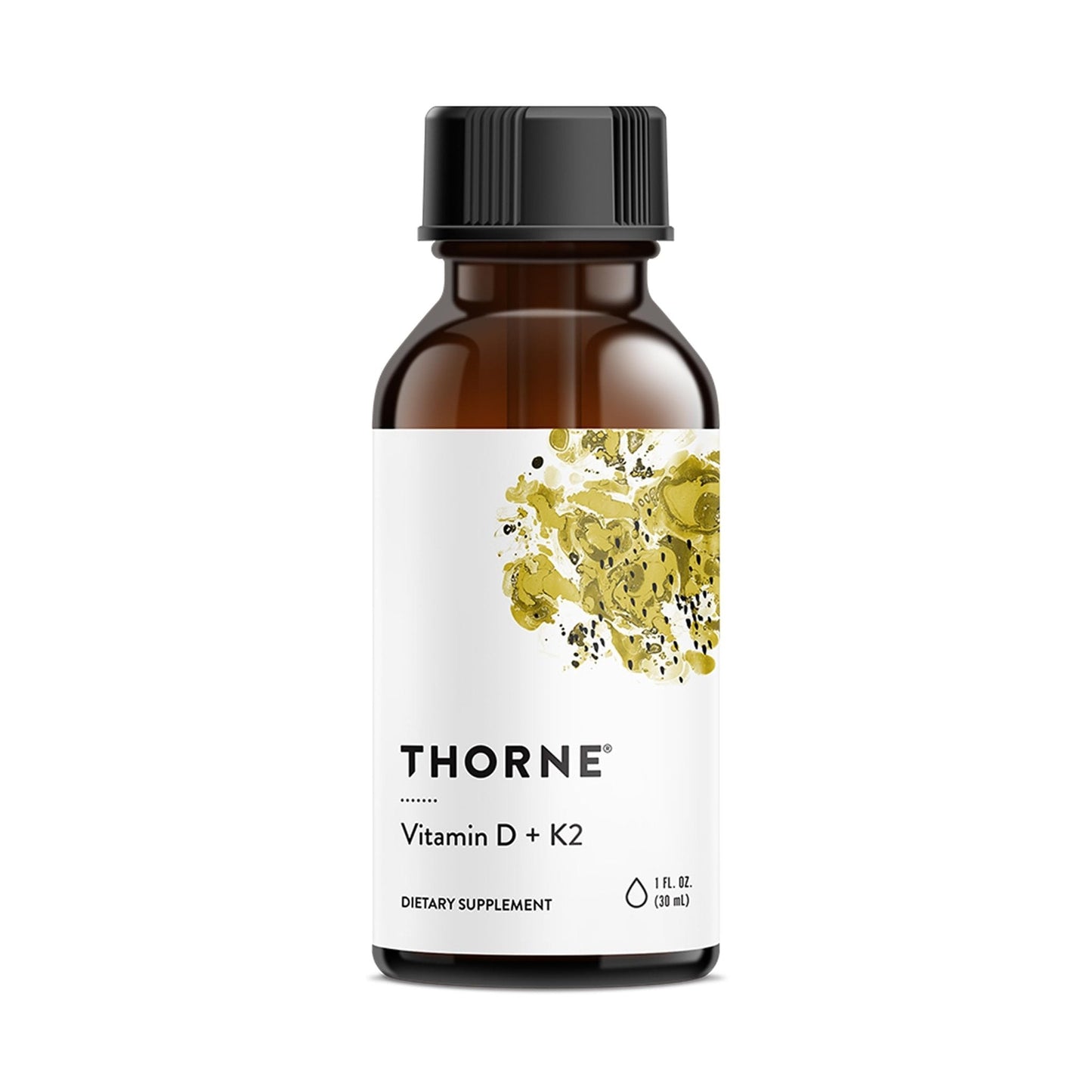 THORNE - Vitamin D + K2 Liquid with a Metered Dispenser - Vitamins D3 & K2 to Support Healthy Bones & Muscles* - 1 Fl Oz (30 ml) - 600 Servings - Maple Wellness Supplements