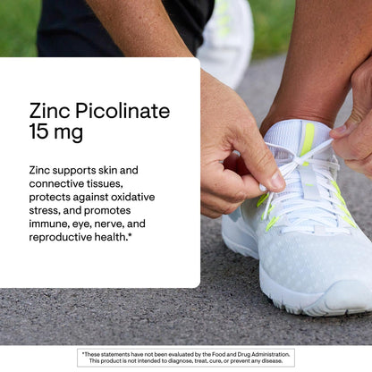 THORNE - Zinc Picolinate 15mg - Highly Absorbable Zinc Supplement - Supports Wellness, Immune System, Eye, Skin, and Reproductive Health* - Gluten-Free, Soy-Free, Dairy-Free - 60 Capsules - Maple Wellness Supplements