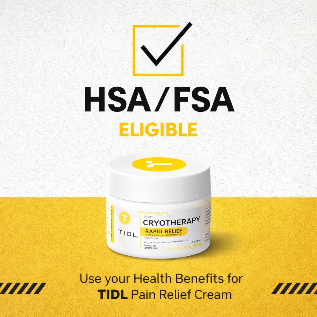 TIDL Cryotherapy Pain Relief Cream, 3 Oz, Targeted Neck Pain, Joint & Muscle Pain Relief with Organic, Plant-Based Menthol, Instant Cooling for Sport & Post Workout Full Body Recovery - Maple Wellness Supplements