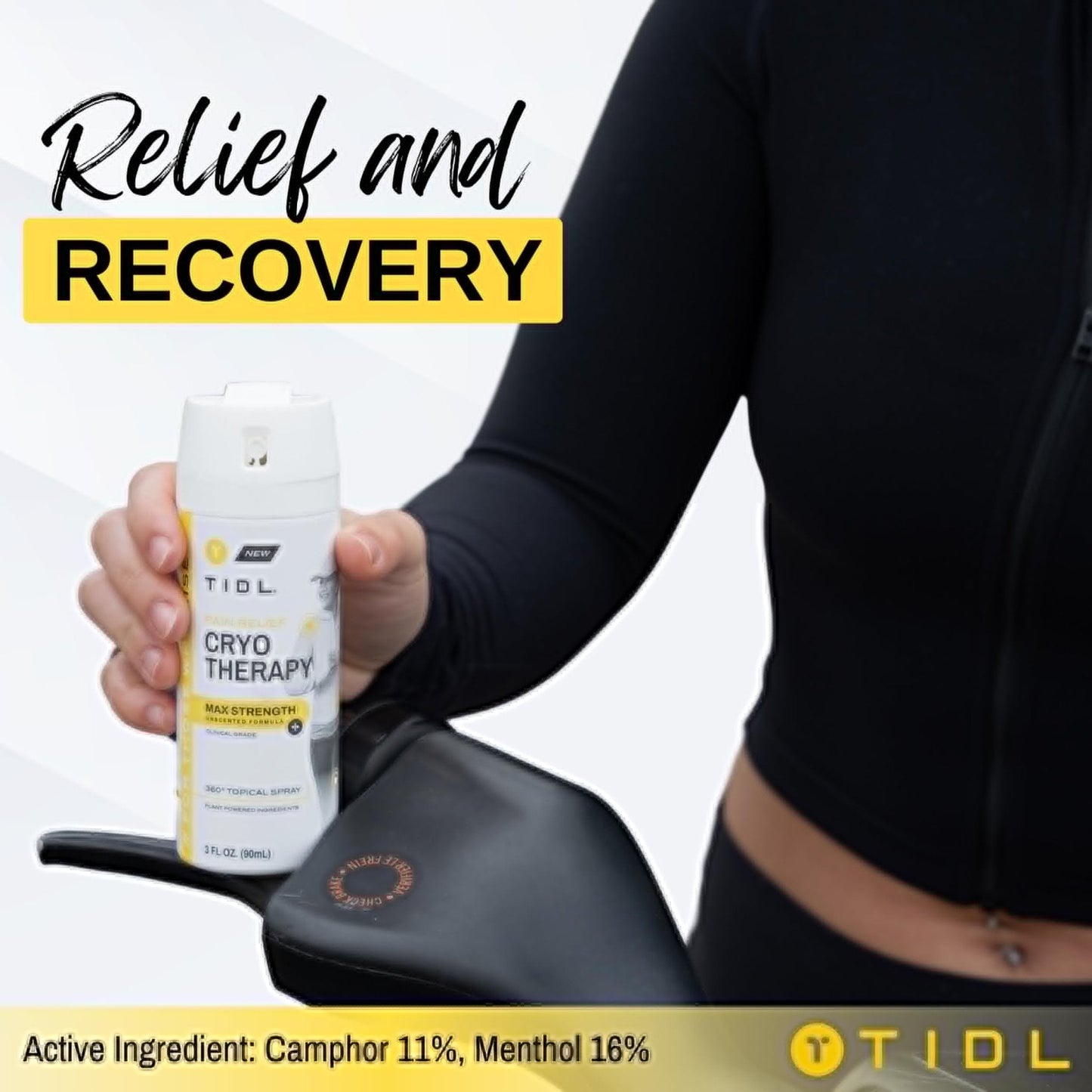 TIDL Cryotherapy Pain Relief Spray, 3 Oz (Pack of 2) Max Strength for Fast-Acting Muscle, Joint & Neck Pain Relief, Plant-Based Menthol & Camphor Pain Reliever, Quick Drying Formula - Maple Wellness Supplements