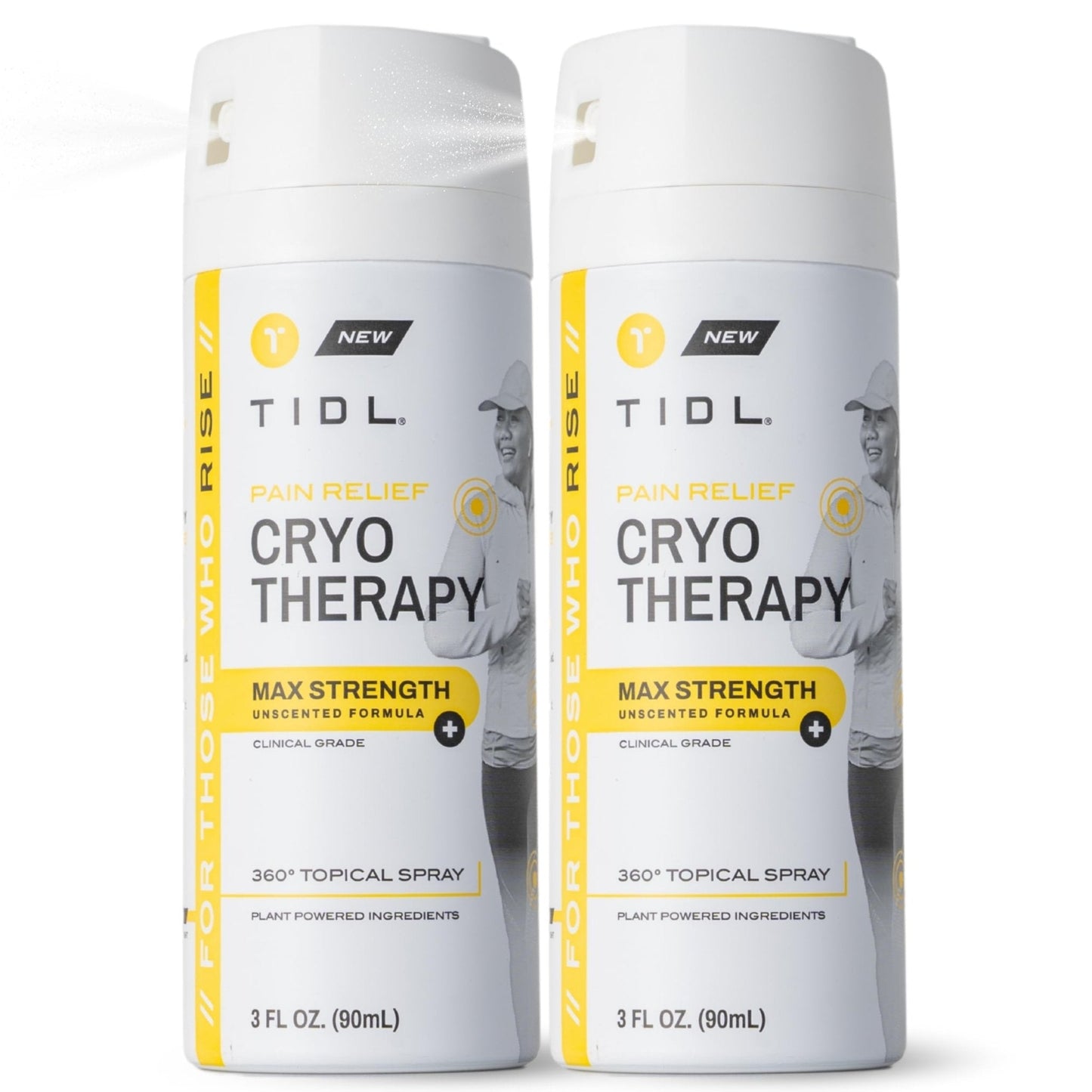 TIDL Cryotherapy Pain Relief Spray, 3 Oz (Pack of 2) Max Strength for Fast-Acting Muscle, Joint & Neck Pain Relief, Plant-Based Menthol & Camphor Pain Reliever, Quick Drying Formula - Maple Wellness Supplements