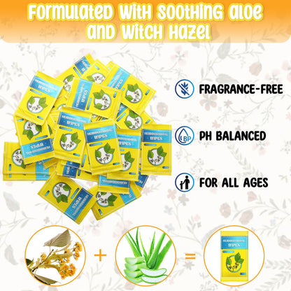 Timgle 300 Counts Individual Packing Hemorrhoid Wipes Witch Hazel Wipes for Butt Hemorrhoidal and Relief Swelling Pain Burning Itching Numbing, 5.5 x 7 Inch - Maple Wellness Supplements