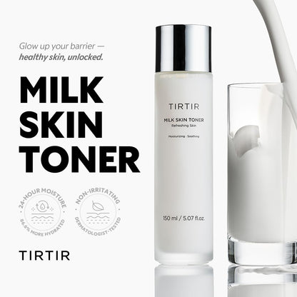 TIRTIR Milk Skin Rice Toner - Deep Moisturizing, Hydrating and Refreshing for face, Niacinamide, Ceramide, Rice Bran Extract - Maple Wellness Supplements
