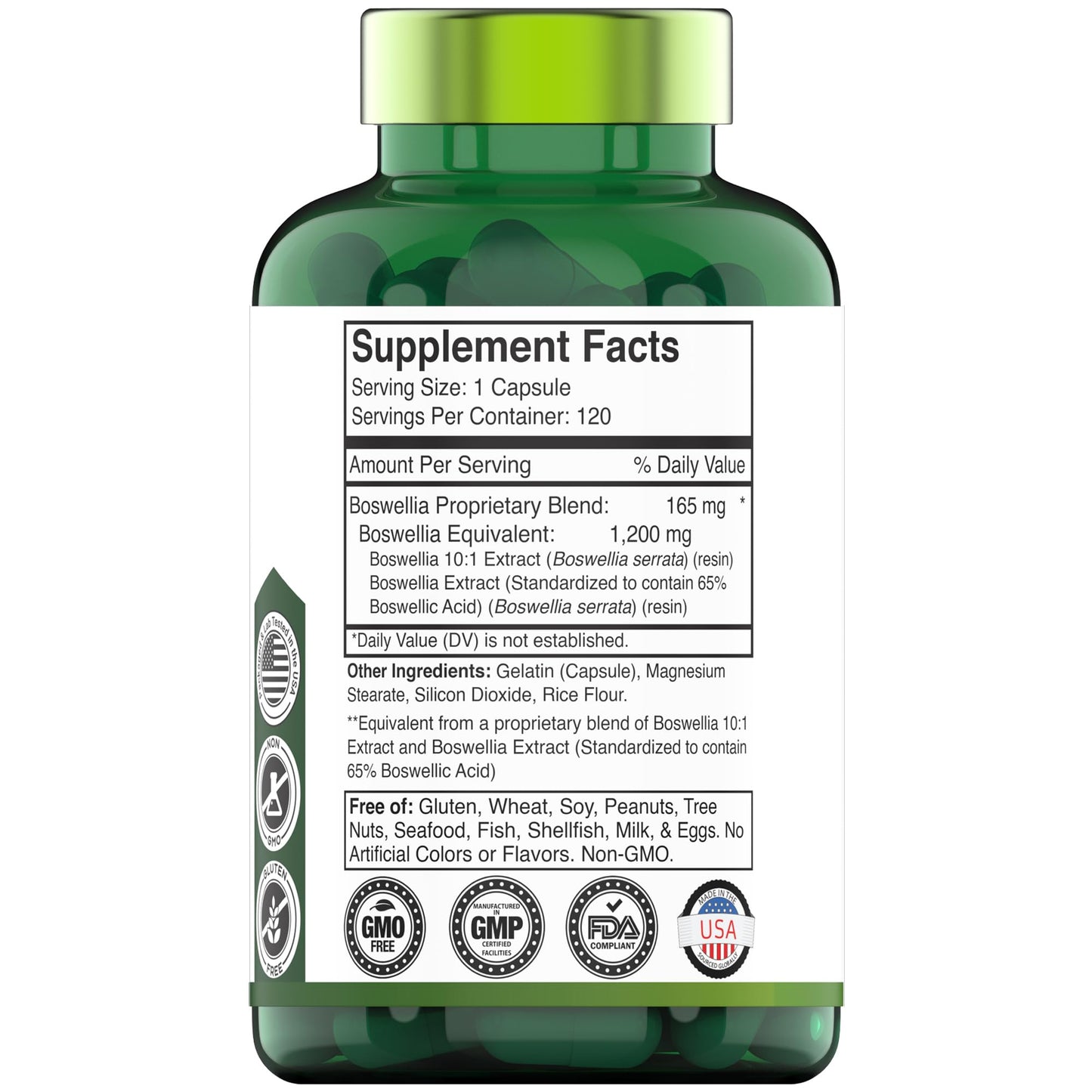 tnvitamins Boswellia Extract Capsules, 120 Count | 1,200 mg Per Capsule | 65% Boswellic Acids + 10:1 Concentrated Extract | Boswellia Serrata - Maple Wellness Supplements
