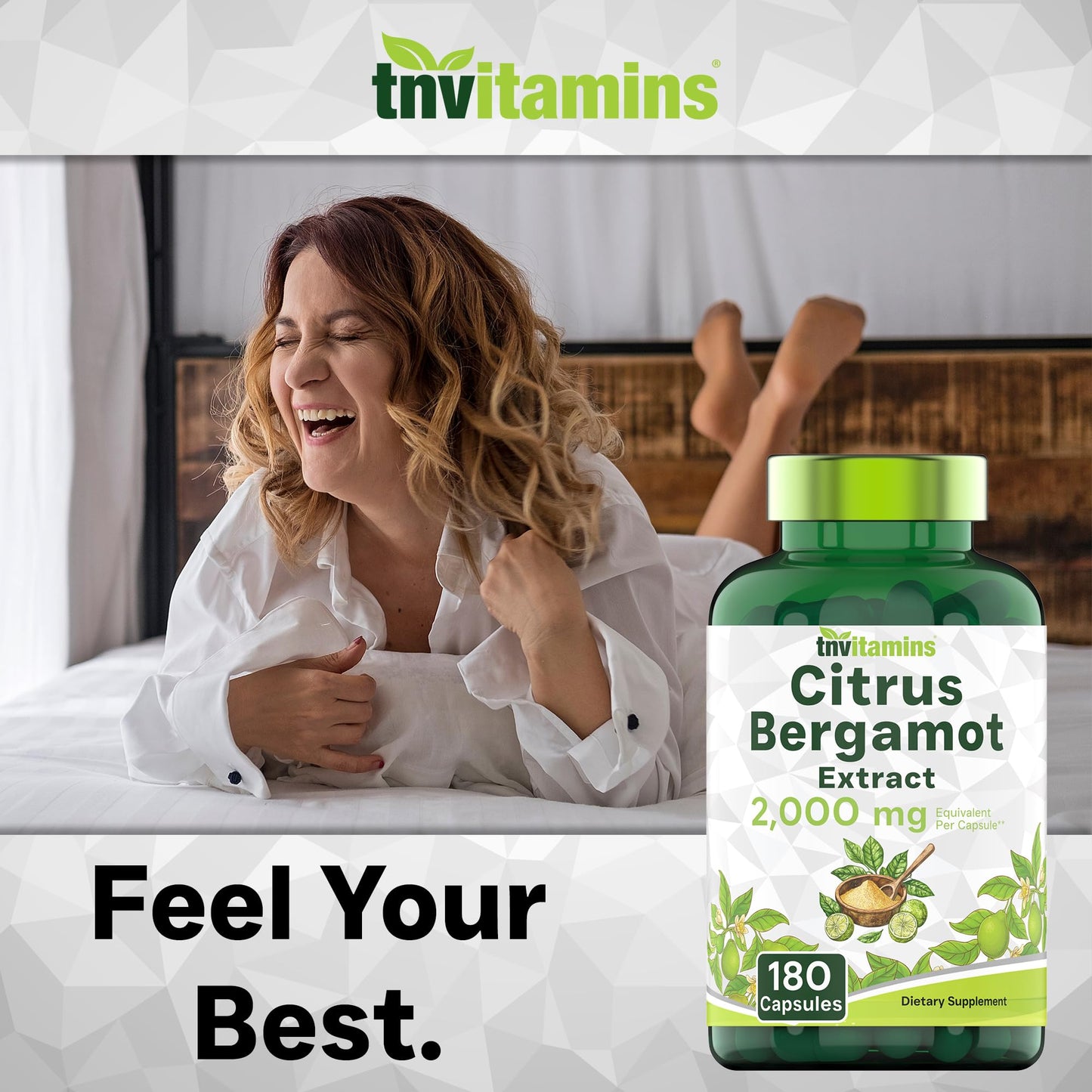 tnvitamins Citrus Bergamot 2000mg - 180 Capsules | Ultra Potent Citrus Bergamot Supplement 2000 mg Per 1 Capsule Serving - Maple Wellness Supplements