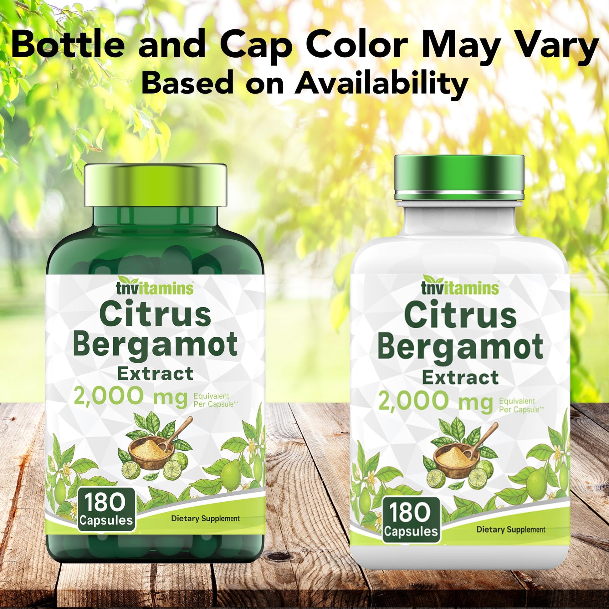 tnvitamins Citrus Bergamot 2000mg - 180 Capsules | Ultra Potent Citrus Bergamot Supplement 2000 mg Per 1 Capsule Serving - Maple Wellness Supplements