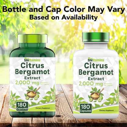 tnvitamins Citrus Bergamot 2000mg - 180 Capsules | Ultra Potent Citrus Bergamot Supplement 2000 mg Per 1 Capsule Serving - Maple Wellness Supplements