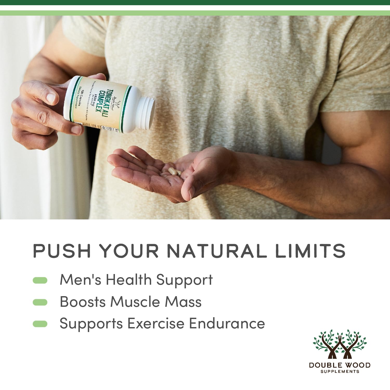 Tongkat Ali Extract - Ultra High Potency 200:1 - for Men (Longjack) Eurycoma Longifolia, 1000mg per Serving, 120 Capsules - with 20mg Tribulus Terrestris - Maple Wellness Supplements