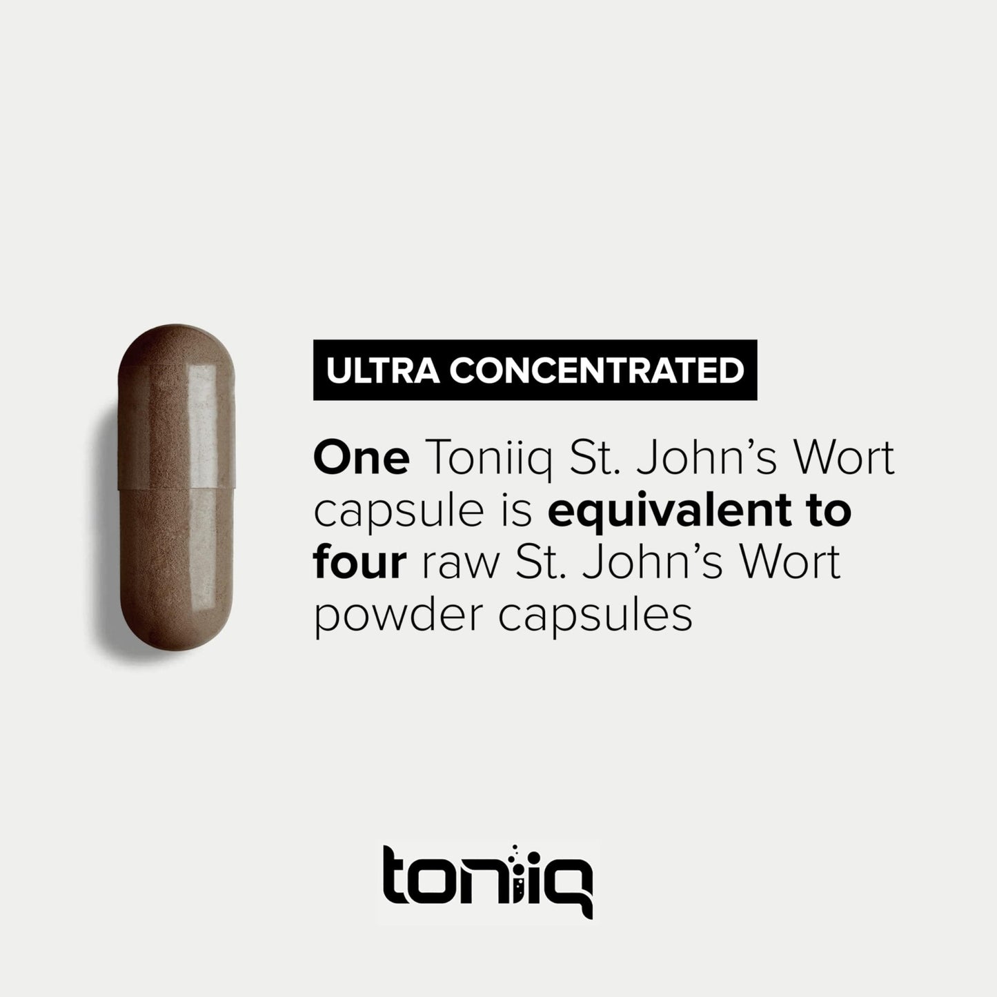Toniiq 1,000mg Ultra High Strength St. John's Wort Capsules (Non-GMO) - 4X Concentrated Extract - 0.3% Hypericin - Highly Purified and Bioavailable - 120 Capsules - Maple Wellness Supplements
