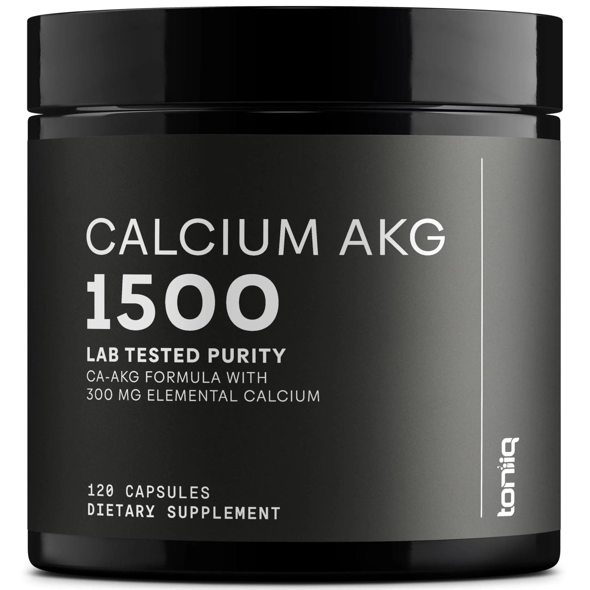 Toniiq 1500mg Ultra High Purity Ca AKG Supplement - 99%+ Highly Purified and Bioavailable Calcium Alpha-Ketoglutarate - Calcium AKG Longevity Supplement - 120 Ca-AKG Vegetarian Capsules - Maple Wellness Supplements