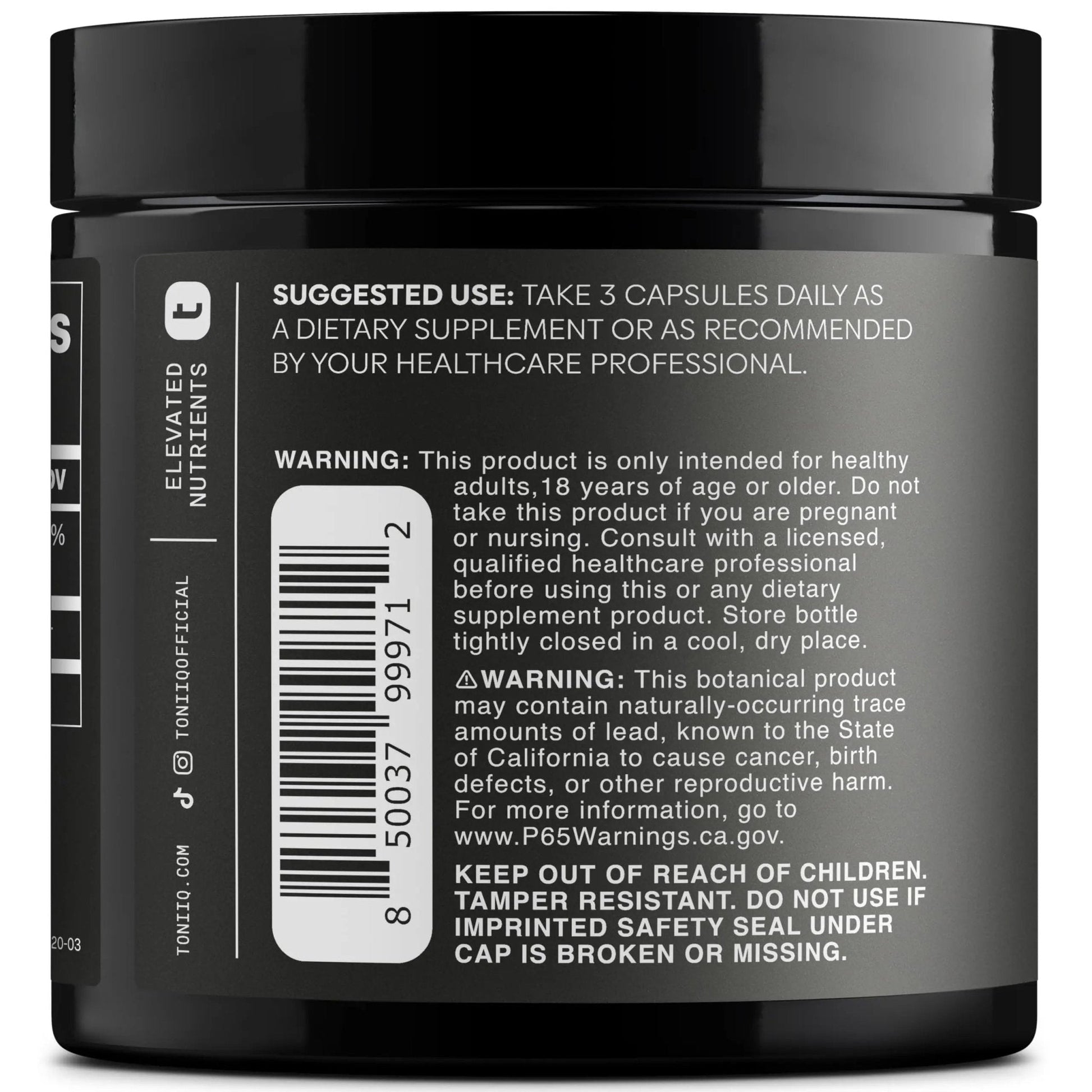 Toniiq 1500mg Ultra High Purity Ca AKG Supplement - 99%+ Highly Purified and Bioavailable Calcium Alpha-Ketoglutarate - Calcium AKG Longevity Supplement - 120 Ca-AKG Vegetarian Capsules - Maple Wellness Supplements