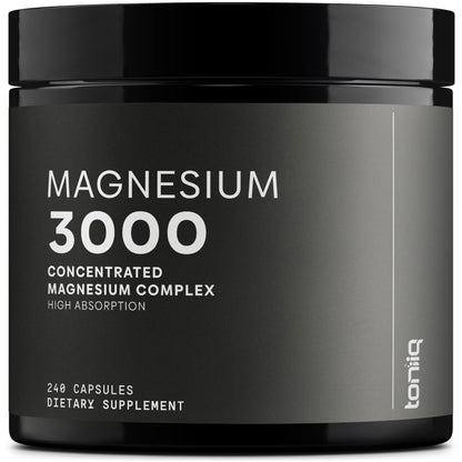 Toniiq 3,000mg Ultra High Strength Magnesium Glycinate - 20% Purified to Contain 600mg of Elemental Magnesium - Chelated and Bioavailable Magnesium - Maple Wellness Supplements