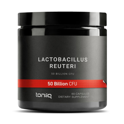 Toniiq 50 Billion CFU Lactobacillus Reuteri Probiotic 50mg per Serving - L Reuteri Probiotics - Highest CFU Count Lactobacillus Reuteri Probiotic - 60 Vegetarian Capsules - 60 Servings - Maple Wellness Supplements