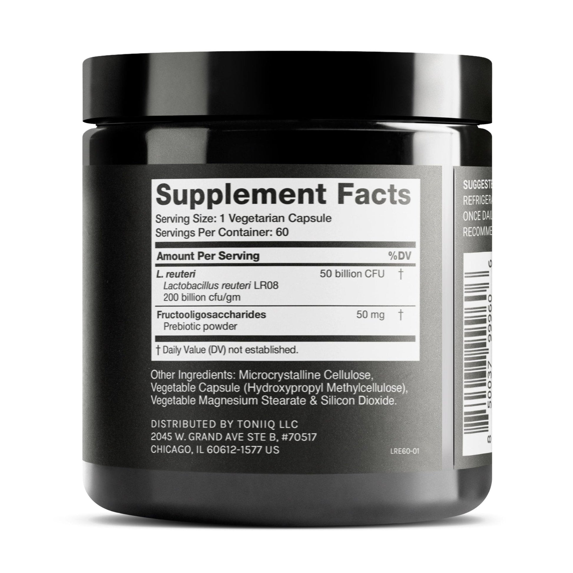 Toniiq 50 Billion CFU Lactobacillus Reuteri Probiotic 50mg per Serving - L Reuteri Probiotics - Highest CFU Count Lactobacillus Reuteri Probiotic - 60 Vegetarian Capsules - 60 Servings - Maple Wellness Supplements