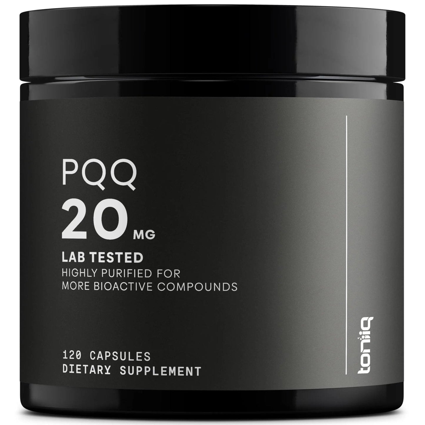 Toniiq 99%+ 20mg Supplement - Ultra High Purity PQQ 20mg Concentrated Formula - PQQ 20 mg 120 Capsules - Pyrroloquinoline Quinone Supplement - 1 Capsule Serving - Vegetarian Capsules - Maple Wellness Supplements