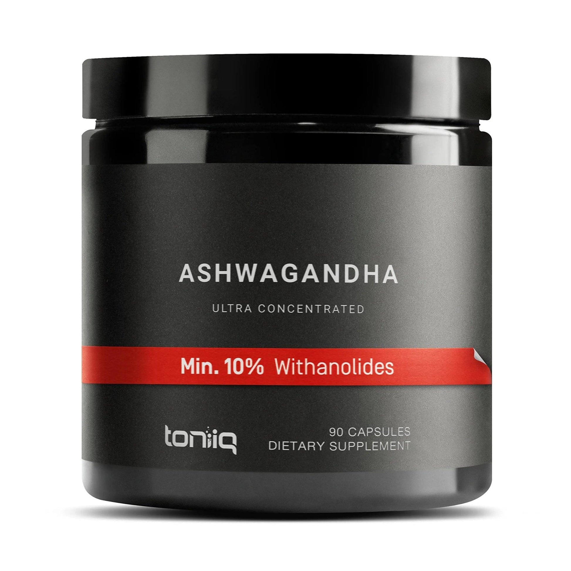Toniiq Ashwagandha - Ultra High Potency 20:1 Extract with 10% Withanolides - Wild Harvested in India - Highly Concentrated - Third-Party Lab Tested - 90 Capsules - Maple Wellness Supplements