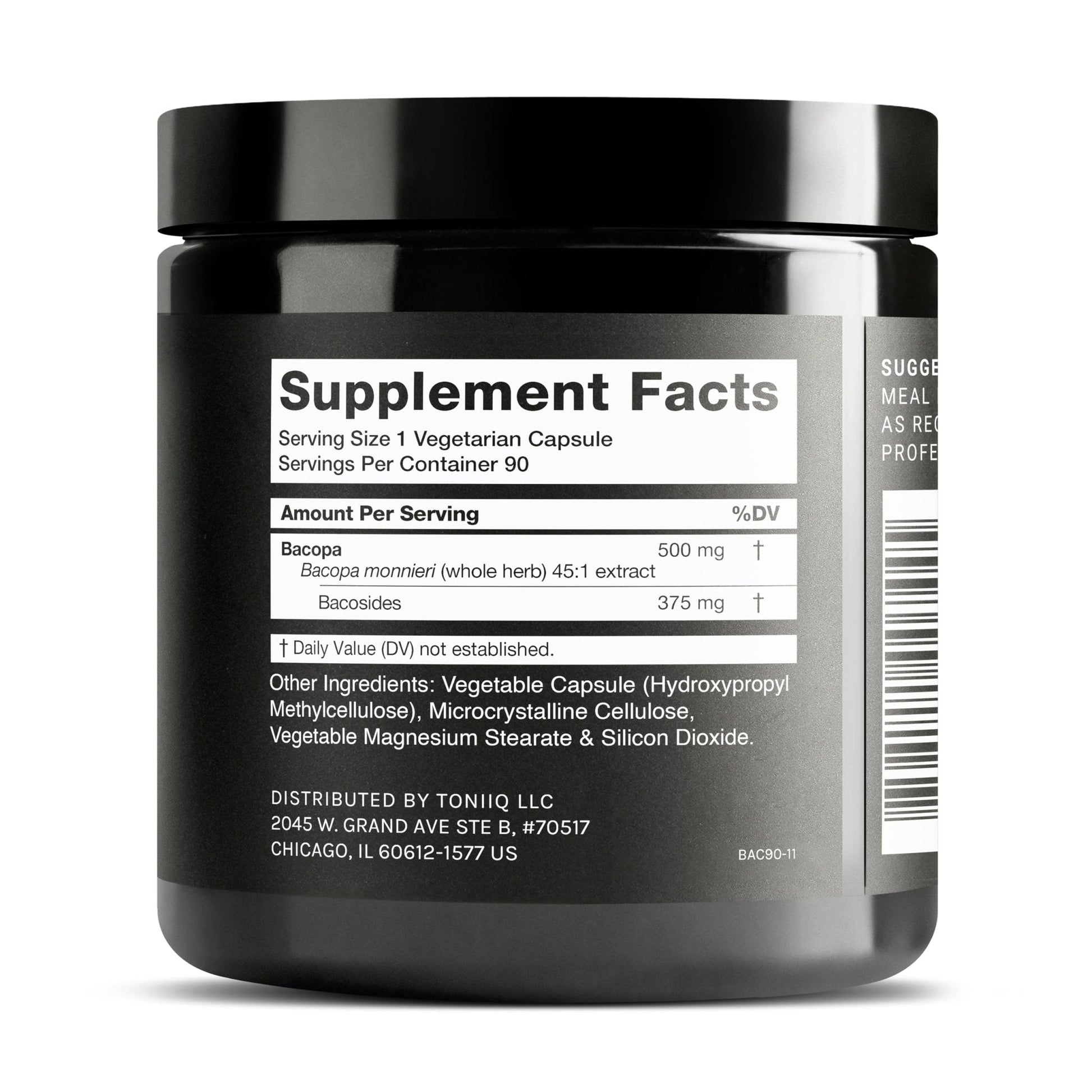 Toniiq Bacopa - Ultra High Potency 45:1 Extract with 75% Bacosides - Highly Concentrated - Third-Party Lab Tested - 90 Capsules - Maple Wellness Supplements