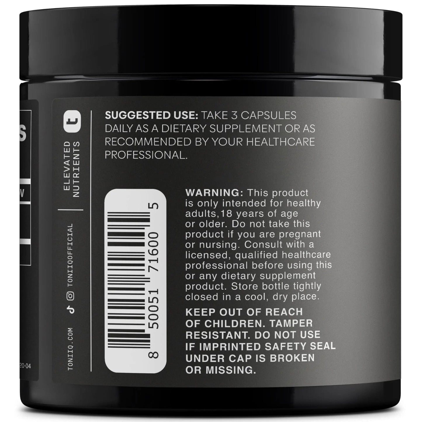 Toniiq Black Maca Root - Ultra High Potency 20:1 Extract - Single Origin, Wildcrafted & Highly Concentrated - Third-Party Lab Tested - 120 Capsules - Maple Wellness Supplements