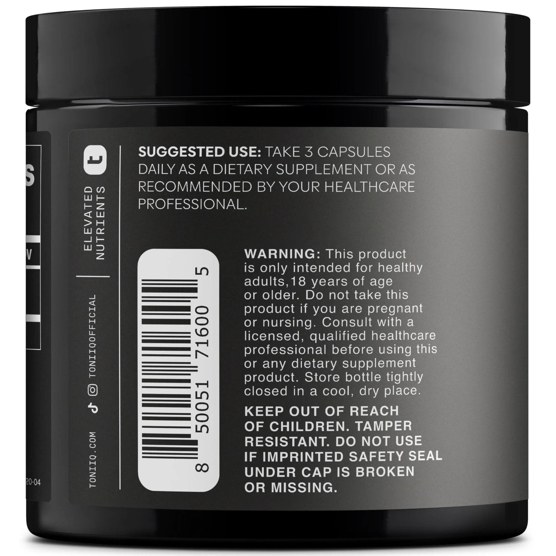 Toniiq Black Maca Root - Ultra High Potency 20:1 Extract - Single Origin, Wildcrafted & Highly Concentrated - Third-Party Lab Tested - 120 Capsules - Maple Wellness Supplements