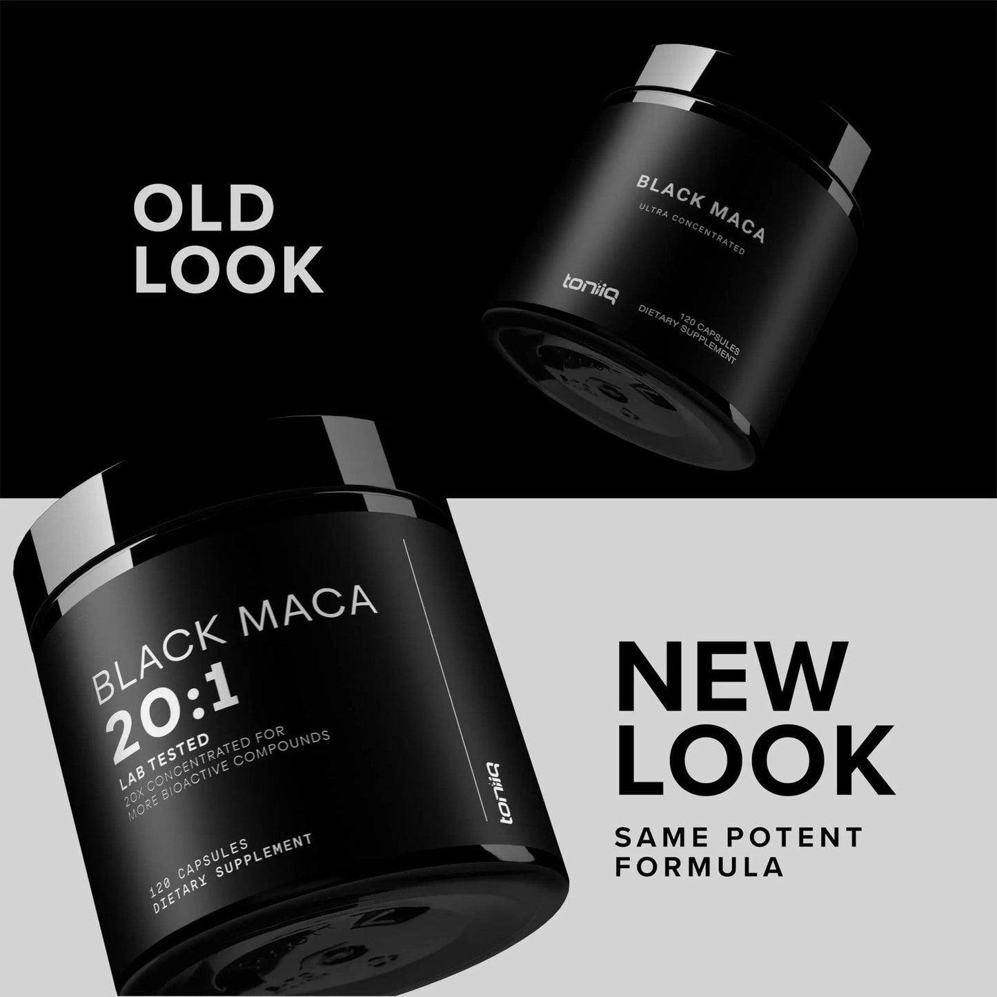 Toniiq Black Maca Root - Ultra High Potency 20:1 Extract - Single Origin, Wildcrafted & Highly Concentrated - Third-Party Lab Tested - 120 Capsules - Maple Wellness Supplements