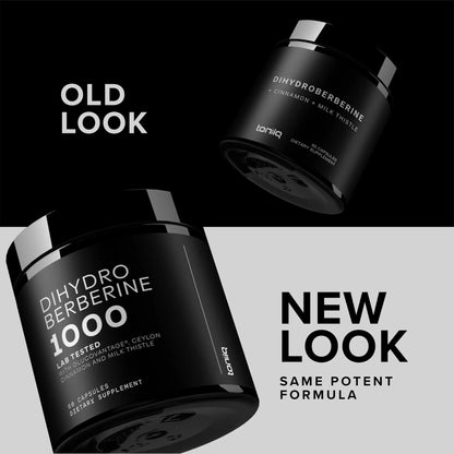Toniiq Dihydroberberine Supplement - Ultra High Potency 1,000mg Formula with GlucoVantage, 10:1 Ceylon Cinnamon & 50:1 Milk Thistle - Third-Party Lab Tested - Maple Wellness Supplements