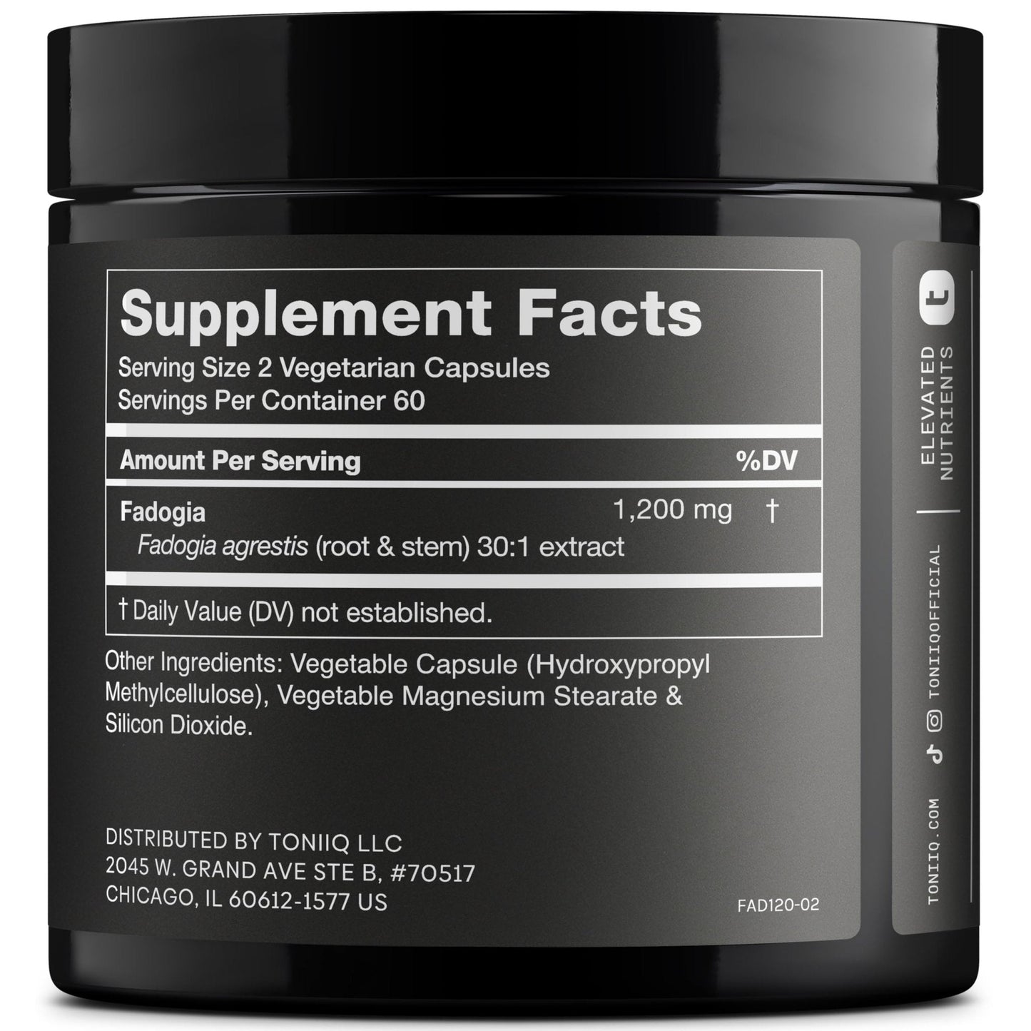 Toniiq Fadogia Agrestis - Ultra High Potency 30:1 Extract - 1200mg Per Serving - Highly Concentrated - Third-Party Lab Tested - 120 Capsules - Maple Wellness Supplements