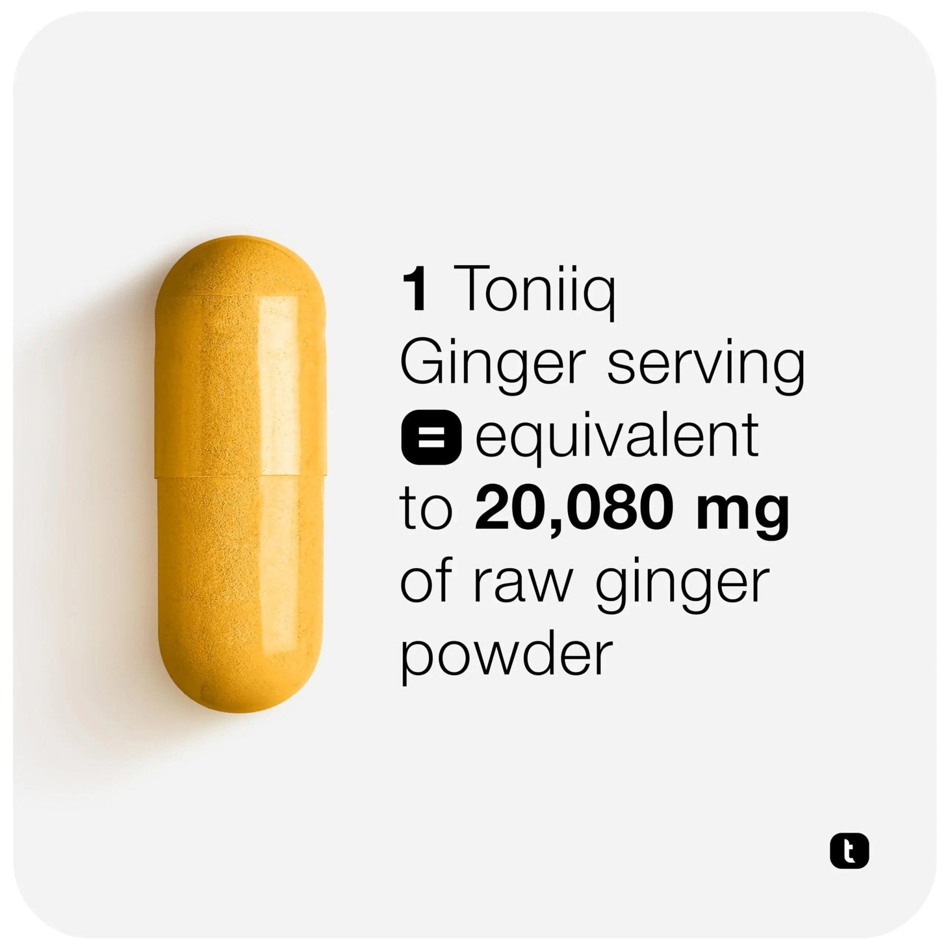 Toniiq Ginger Root Capsules – Ultra High Potency 25:1 Extract with 20% Gingerols – with Curcumin & Black Pepper for Synergy – Lab Tested – 60 Capsules - Maple Wellness Supplements