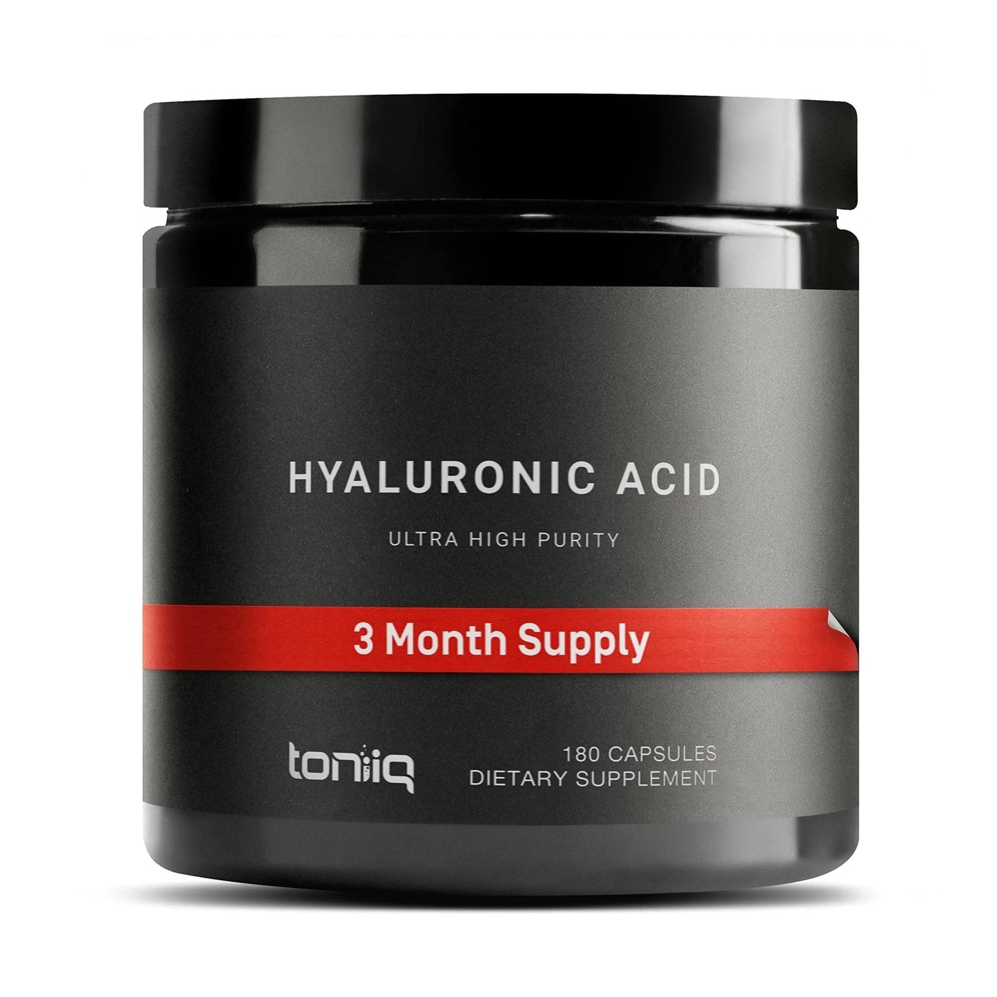 Toniiq Hyaluronic Acid Supplements – Lab Tested 95% Ultra High Purity – Fermented and Bioavailable with Vitamin C – Third Party Lab Tested – 180 Capsules - Maple Wellness Supplements