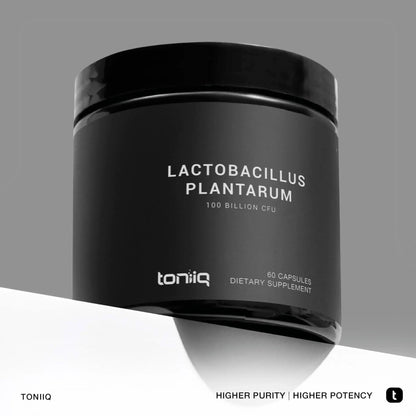 Toniiq Lactobacillus Plantarum – 100 Billion CFU High-Strength Single-Strain Probiotic with FOS – Delayed-Release Veggie Capsules – Third-Party Tested Potency – 60 Capsules - Maple Wellness Supplements