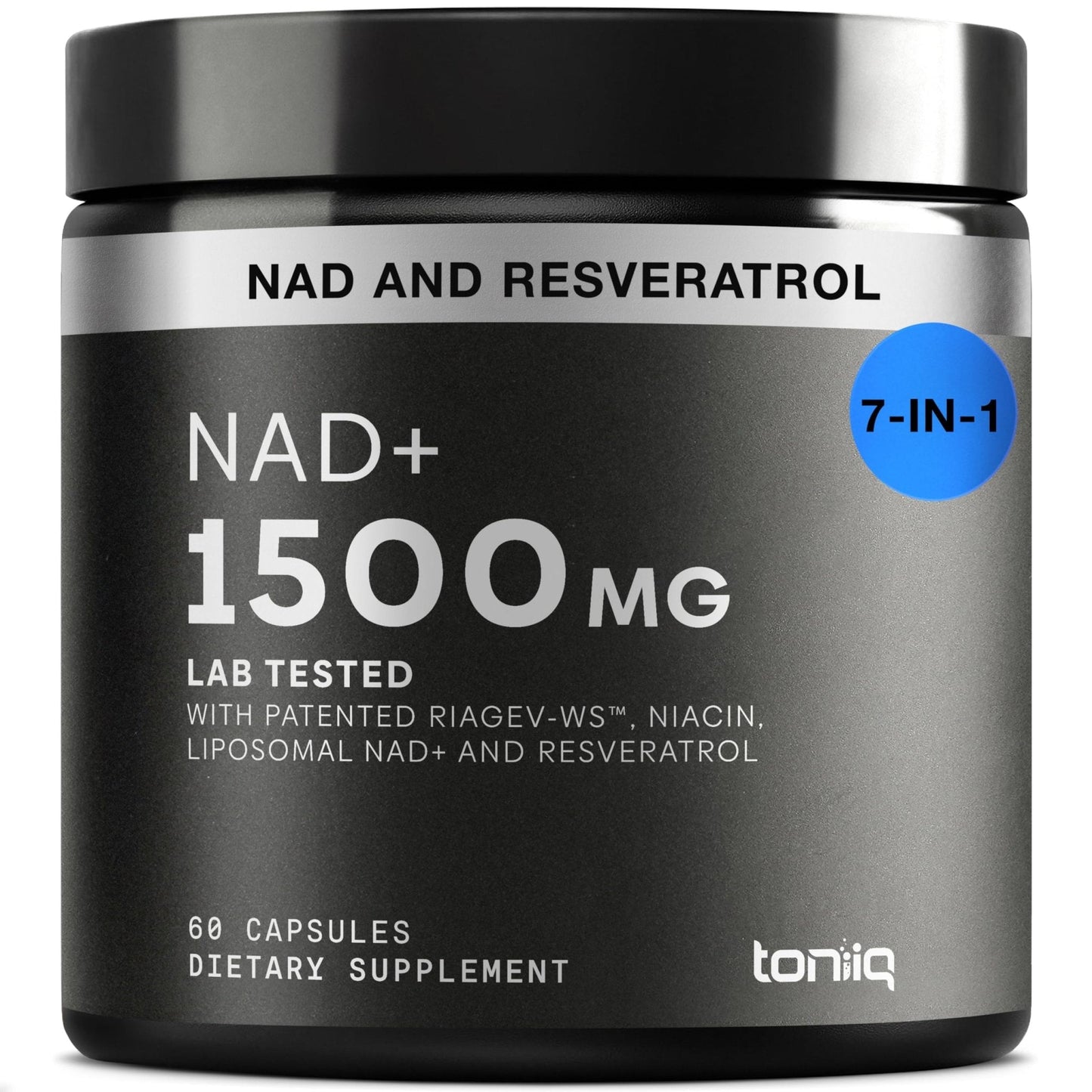 Toniiq Liposomal NAD+ and Resveratrol Supplement - 1500mg Ultra High Strength NAD Supplement - Clinically Studied Ingredients with Patented RiaGev-WS - Maple Wellness Supplements