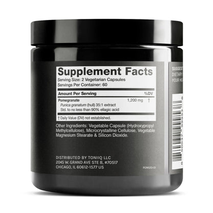 Toniiq Pomegranate Extract - Ultra High Potency 35:1 Extract with 90% Ellagic Acid - Highly Concentrated - Third-Party Lab Tested - 120 Capsules - Maple Wellness Supplements