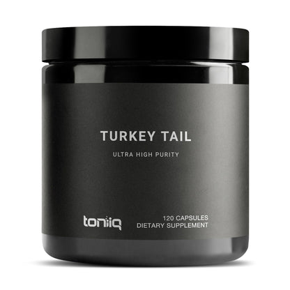 Toniiq Turkey Tail Mushroom Capsules - Ultra High Potency with 20% Beta Glucans - Highly Concentrated - Third-Party Lab Tested - 120 Capsules - Maple Wellness Supplements