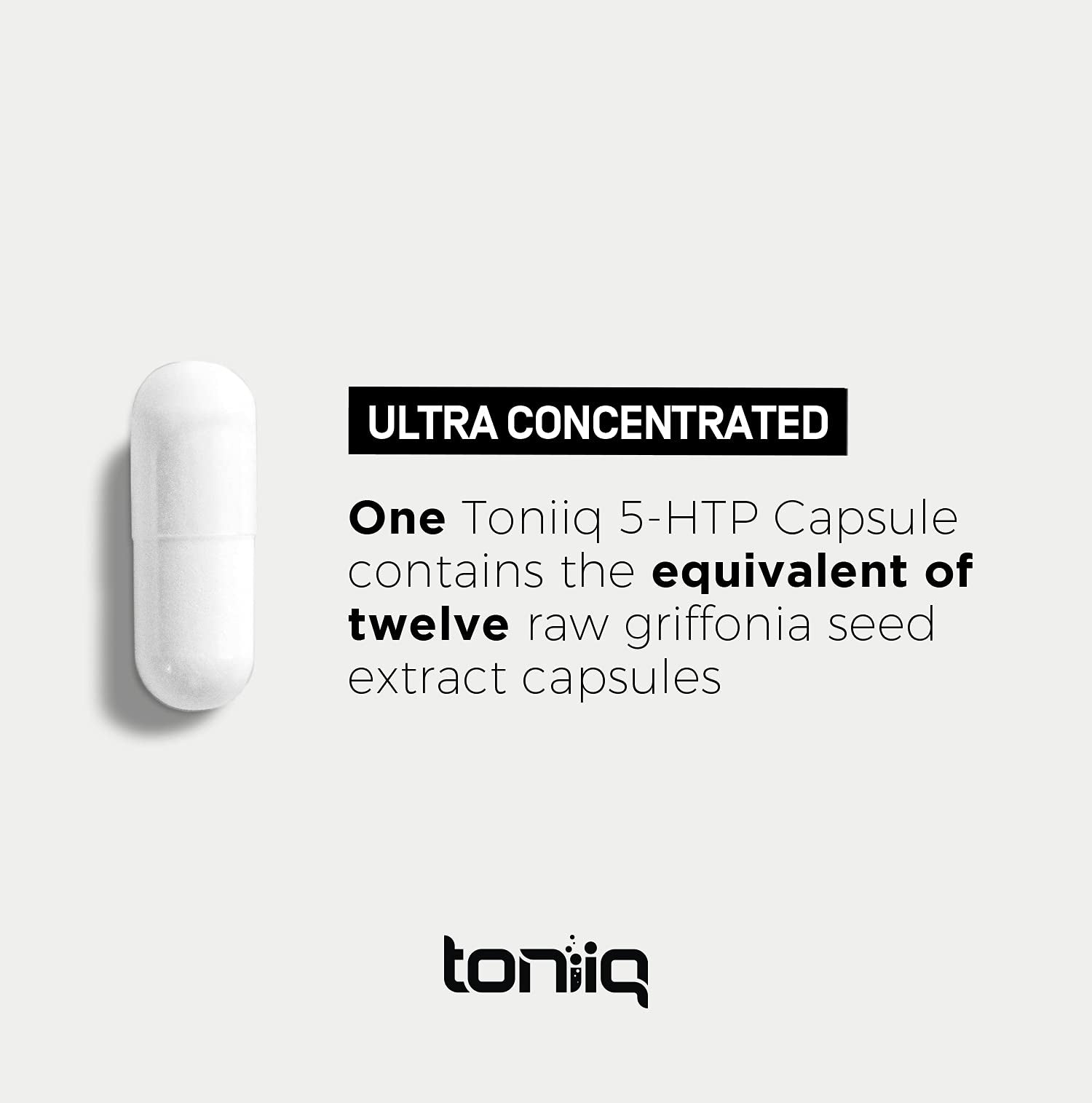 Toniiq Ultra High Strength 5HTP Capsules - 99%+ Highly Purified and Bioavailable - 12:1 Concentrated Extract - 200mg - 90 Veggie Capsules - Maple Wellness Supplements