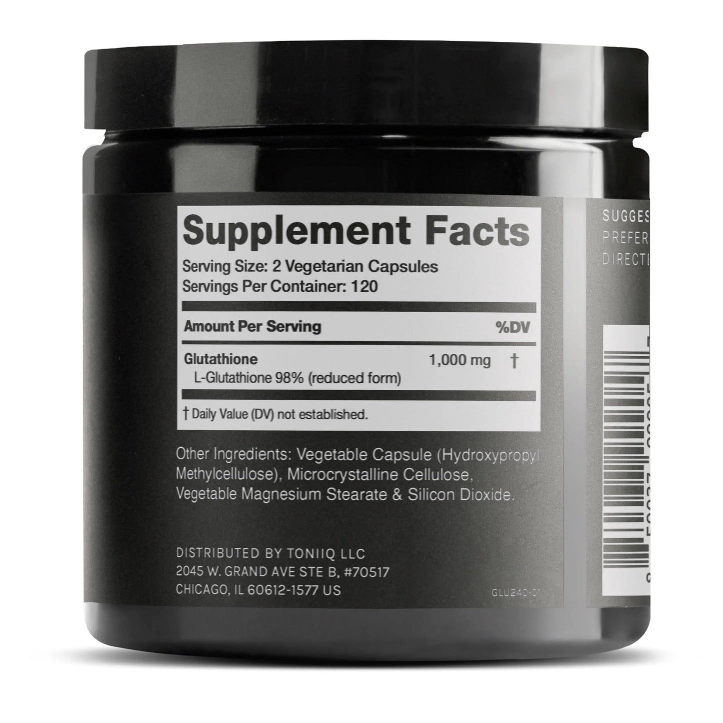 Toniiq Ultra High Strength Glutathione Capsules - 1000mg Concentrated Formula - 98%+ Highly Purified and Bioavailable - Non-GMO Fermentation - 240 Capsules Reduced Glutathione Supplement - Maple Wellness Supplements