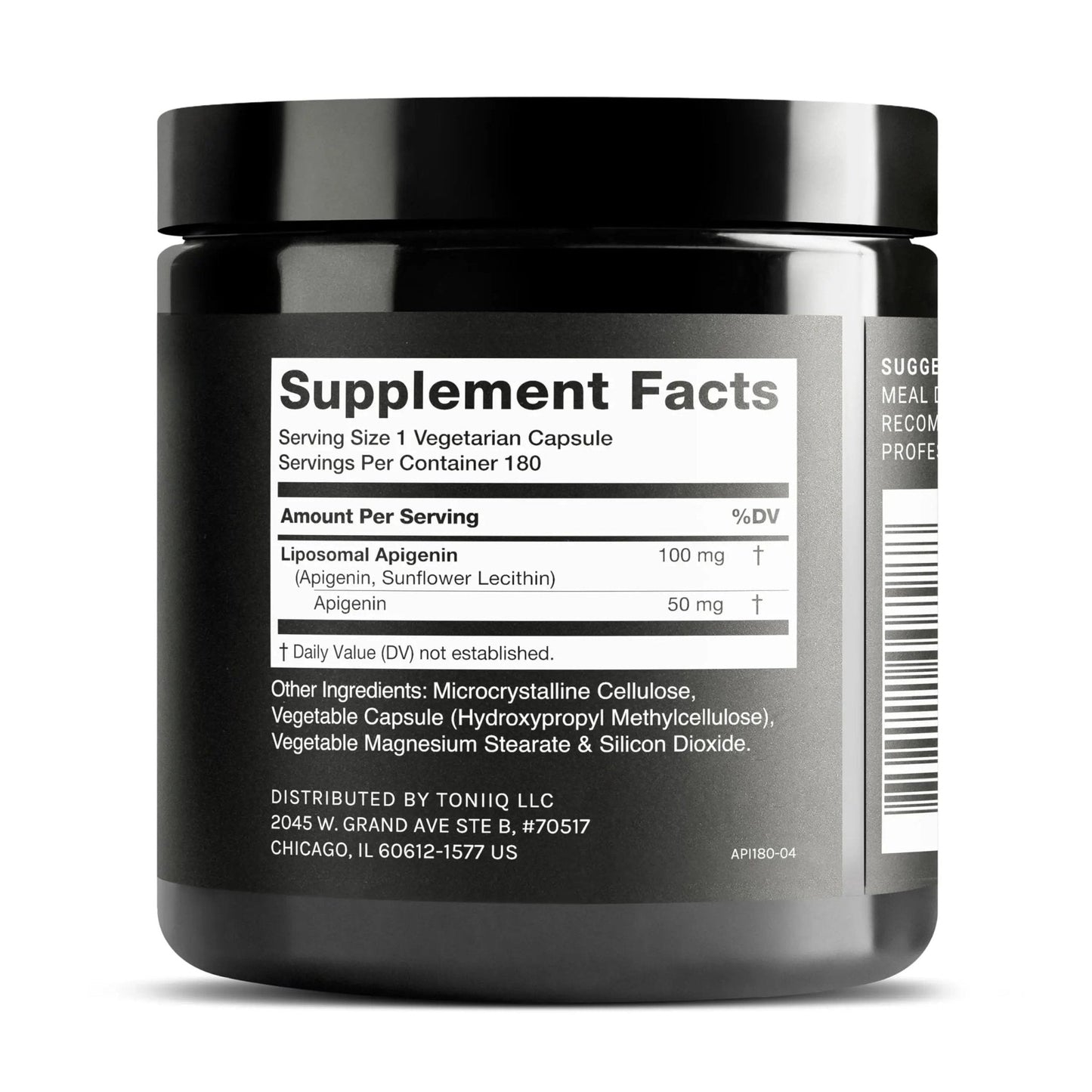 Toniiq Ultra High Strength Liposomal Apigenin - 100mg Formula - Highly Bioavailable for Superior Absorption - 180 Vegetarian Capsules - Maple Wellness Supplements